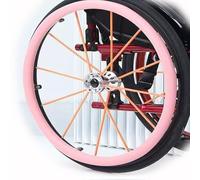 Wheelchair Push Rim Covers，1 Pair 22/24 Inch Non-Slip Wear-Resistant Wheelchair Handrim Covers, Silicone Rear Wheel Cover(Pink,24in)