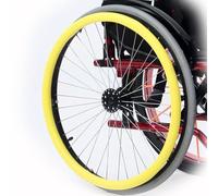 Wheelchair Push Rim Covers，1 Pair 22/24 Inch Non-Slip Wear-Resistant Wheelchair Handrim Covers, Silicone Rear Wheel Cover(Yellow,22in)