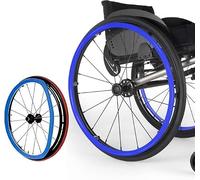 Wheelchair Push Rim Covers, 20/22/24 Inch, 1 Pair Handrail for, Silicone Manual Cover,Yellow-24in(Blue,20in)