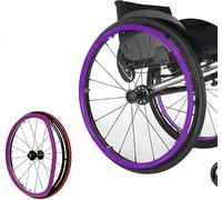 Wheelchair Push Rim Covers, 20/22/24 Inch, 1 Pair Handrail for, Silicone Manual Cover,Yellow-24in(Purple,22in)
