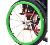 Wheelchair Push Rim Covers, 20/22/24in Non-Slip Rear Wheel Sports Wheelchair Cover Hand Push Cover, 1 Pair(Green,22in)