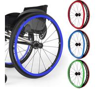 Wheelchair Push Rim Covers 24 Inch/22inch, Wear-Resistant Hand Push Ring Protective Cover Rear Wheel Grips Accessories(Blue,24in)