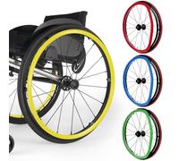 Wheelchair Push Rim Covers 24 Inch/22inch, Wear-Resistant Hand Push Ring Protective Cover Rear Wheel Grips Accessories(Yellow,22in)
