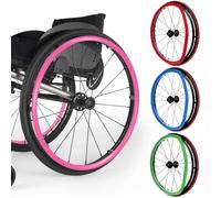Wheelchair Push Rim Covers 24 Inch/22inch, Wear-Resistant Hand Push Ring Protective Cover Rear Wheel Grips Accessories(Pink,24in)