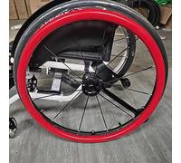 Wheelchair Push Rim Covers, Wheelchair Push Rim Covers for 22-24 inches Wheels Multicolor Pack of 2(Red,24inch)