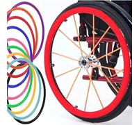 Wheelchair Push Rim Grip Covers, Comfortable Grip, Excellent Traction, Protects Wheelchair Push Ring Suitable for All Seasons(Red,24in)