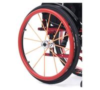 Wheelchair Push Wheel Covers， 22IN/24IN Wheelchair Push Rings Protective Covers, 1Pair Silicone Rim Strip(Red,22in)