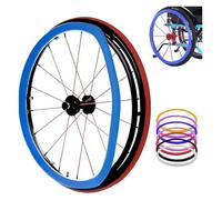 Wheelchair Push Wheel Covers, 24-Inch Rear Wheel Sports Silicone Hand Push Cover, 1Pair(Blu)