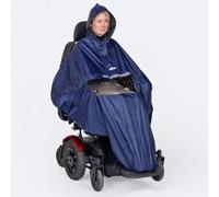 Wheelchair Rain Cover, Navy Blue Waterproof Powerchair Cape Protector with Hood, Full Coverage Protection for Electric Wheelchair Users