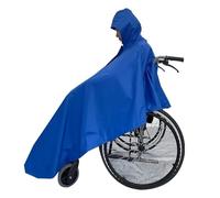 Wheelchair Rain Cover Waterproof Poncho Elderly Cloak-rain Raincoat Polyester Disabled for Wheelchair Patients Stripe with Reflective Cape Wheelchairs(Blue)