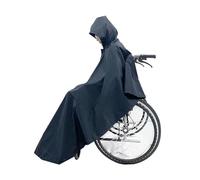 Wheelchair Raincoat Waterproof Wheelchair Raincoat Disabled Wheelchairs Cloak-rain Cape Polyester Poncho with Reflective Stripe for Elderly Patients(Black)