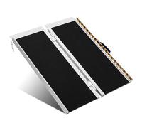 Wheelchair Ramp 2FT Foldable Aluminum Threshold Ramps for Doorways, 360KG Capacity Non-Slip Mobility Scooter Ramp Wheel Chair Home Steps, Stairs, Doorways, Curb