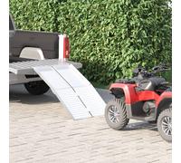 Wheelchair Ramp Silver Aluminium Foldable 122x73x5cm Outdoor Industrial Compact