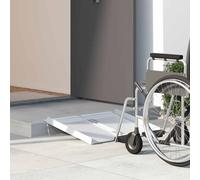 Wheelchair Ramp Silver Aluminium Foldable 62x73x5cm Outdoor Heavy Duty Max 270kg