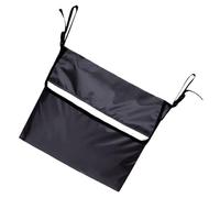 Wheelchair Rear Bag Black Oxford Fabric with Reflective Stripe and Pockets | 45x40x7.5cm Size, Shoulder Straps, Hook Attachment, Internal Compartments, for Mobility Scooters, Walkers and Outdoor Errands
