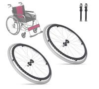 Wheelchair Rear Caster Replacement Wheels, Solid PU, 24 Inch, Load Capacity 150kg, Includes Bearings, 2 Pcs