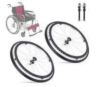 Wheelchair Rear Caster Replacement Wheels, Solid PU, 24 Inch, Load Capacity 150kg, Includes Bearings, 2 Pcs