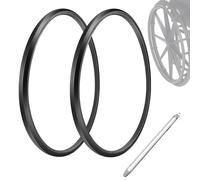 Wheelchair Rear Wheel Replacement Tyre 24" x 1" Universal Flat Polyurethane Tyre Suitable for Manual Wheelchair Tyre Replacement (1 Pair)