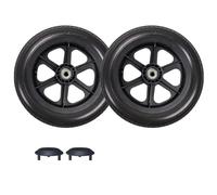 Wheelchair Rear Wheels - 12 1/2x2 1/4 Manual Wheelchairs Replacement Wheels 12 Inch PU Solid Non-Inflatable Tire Wheelchair Accessories, Bearing: 1/2" (12mm) (2 Pack)