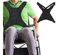 Wheelchair Seatbelt, Wheelchair Harness with 2 Adjustable Straps, Chest Safety Belt for Adults, Elderly and Disabled, Bed Restraints for Elderly, Prevent Sliding (Black)