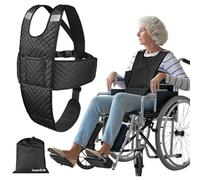 Wheelchair Seatbelt with Pocket Wheelchair Seat Belts for Adults Anti-Slip & Adjustable Wheelchair Accessories Safety Belt for Seniors Elderly, Patients, Anti-Fall Wheelchair Harness Vest (Black)
