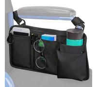 Wheelchair Side Bag, Oxford Cloth Sturdy Wheelchair Armrest Side Bag with Cup Holder and Pockets, Accessories for Wal/KERS Rollators Electric Scooters