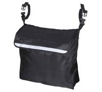 Wheelchair Storage Bag Rear Pack 45x40x7.5cm Black Oxford Fabric | Internal Compartments, Reflective Stripe, Shoulder Straps, Hook Design, Weather Protection, for Manual Wheelchairs