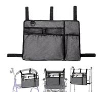 Wheelchair Storage Bag, Walker Side Organizer, Multi Pocket Mobility Pouch, Cup Holder Accessory Bag Hands Free Wheelchair Scooter Travel Storage for Elderly Care Medical Use Daily 40x28cm