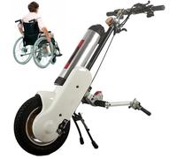 Wheelchair Traction Device 12 Inches Wheel Electric Drive Head,400W Pull,with 36V/15Ah Battery+Front Light+3 Speeds Adjustable,Handcycle Attachment,Middle-