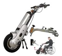 Wheelchair Traction Device 12Inch Pull, 400W Electric Handcycle Attachment with Front Light, 36V 15 Ah Battery, 30 Km/H Max, Cruising Range: 35Km, 3 Speed, LCD Display,Silverb