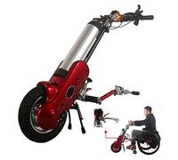 Wheelchair Traction Device 12Inch Pull, 400W Electric Handcycle Attachment with Front Light, 36V 15 Ah Battery, 30 Km/H Max, Cruising Range: 35Km, 3 Speed, LCD Display,Red A