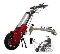 Wheelchair Traction Device 12Inch Pull, 400W Electric Handcycle Attachment with Front Light, 36V 15 Ah Battery, 30 Km/H Max, Cruising Range: 35Km, 3 Speed, LCD Display,Redb