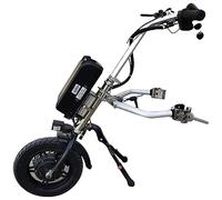 Wheelchair Traction Device 500W Electric Handcycle Attachment, Pull, Rehabilitation Therapy Electric Conversion Kit with Front Light and Shock Absorber (A)