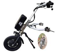 Wheelchair Traction Device 500W Electric Handcycle Attachment, Rehabilitation Therapy Electric Conversion Kit, 3 Speeds/with Front Light + Trumpet, 48V 15/17 Ah Battery, Range 60/70 Km,B17