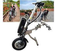 Wheelchair Traction Device 500W Wheelchair Pull Device, Wheelchair Conversion Electric Kit, 3 Speeds/with Front Light + Shock Absorber System + Trumpet, 48V 15/17 Ah Lithium Battery, Range 5