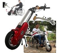 Wheelchair Traction Device Electric Handcycle Attachment 12 Inch Pull - Front Light + 3 Speed + LCD Display, 12 Inch Electric Handcycle Attachment (Red)