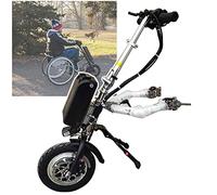 Wheelchair Traction Device Electric Handcycle Attachment, 500W Pull, Conversion Electric Kit, 3 Speeds/with Front Light + Shock Absorber System + Trumpet,48V 17 Ah Battery,Range70 Km,A