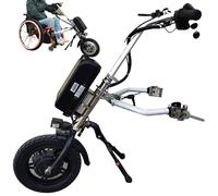 Wheelchair Traction Device Electric Handcycle Attachment 500W Pull, Handbike Front Wheel Drive, Cruising Range: 70Km, 3 Speeds/with Shock Absorber System,A