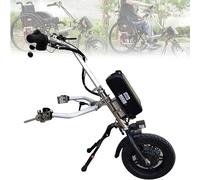 Wheelchair Traction Device Pull, Electric Handcycle Attachment, Conversion Electric Kit, Range 65 Km, 3 Speeds/with Front Light + Shock Absorber System + Trumpet,A