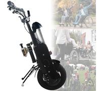 Wheelchair Traction Device Upgrading Manual to Electric Pull, Drive Head,Electric Handcycle Attachment,for People Who Cannot Walk,Middle-Black