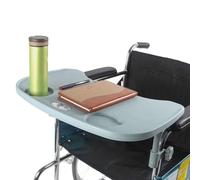 Wheelchair Tray Table Detachable with 2 Cup Holders，Portable Desk Accessories for Eating Reading Resting Mobility Aid(Gray)