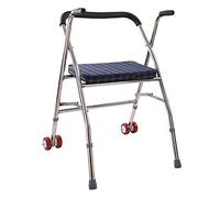 Wheelchair Walker, Elderly Rehabilitation Equipment Walker Wheeled Auxiliary Walking Folding Walker with Wheelchair Non-Slip Walking Stick with Beauty Comes