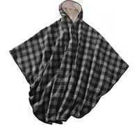 Wheelchair Warm Blanket Adult Fleece-Lined Wheelchair Cape with Hood, Winter Poncho Cape Coat for Women and Men Wheelchair Cosy Cover Warm Blanket(Black)