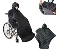 Wheelchair Warm Blanket, Waterproof Wheelchair Blanket Winter with Hood, Outdoor Adult Warm Blanket, Waterproof, Lightweight, Universal Fit Warm Lap Blankets for Elderly Holiday Winter Gift.