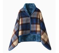 Wheelchair Warm Blanket Winter, Windproof Fleece Poncho Shawl,Lower Body Warm Cozy Cover for Elderly,Wheelchair Accessory(Blue)