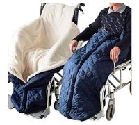 Wheelchair Warm Blanket with Zip-Fastening Fleece Lining, Windproof and Waterproof Suitable for The Elderly, Patients and Persons with Disabilities(Blue)