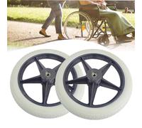 Wheelchair Wheel 14 inch Rear Wheel Replacement, 14×1.75 Non-Pneumatic Solid Back Wheel Tire, Manual Wheelchair Replacement Parts, 1/2" M etal Bearing (Gray)