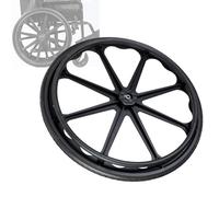 Wheelchair Wheel 20in 22in 24in Wheelchair Rear Wheel, Integrally Formed Solid Tires Wheelchair Rear Wheels, Non-Slip Puncture Proof Polyurethane Solid, with Mounting Rod (Color : Noir, Size : 22Inc