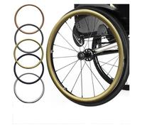 Wheelchair Wheel Covers,Silicone Hand Push Cover,Wheelchair Push Rim Covers 24 inch/22inch,Non-Slip Wear-Resistant,for Improve Grip and Traction(Gold,24inch)