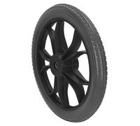 Wheelchair Wheel Replacement, 14in Wheelchair Wheel Manual Wheelchairs Rear Replacement Black Solid Polyurethane Foam Tire, Deep-Groove Ball Bearings